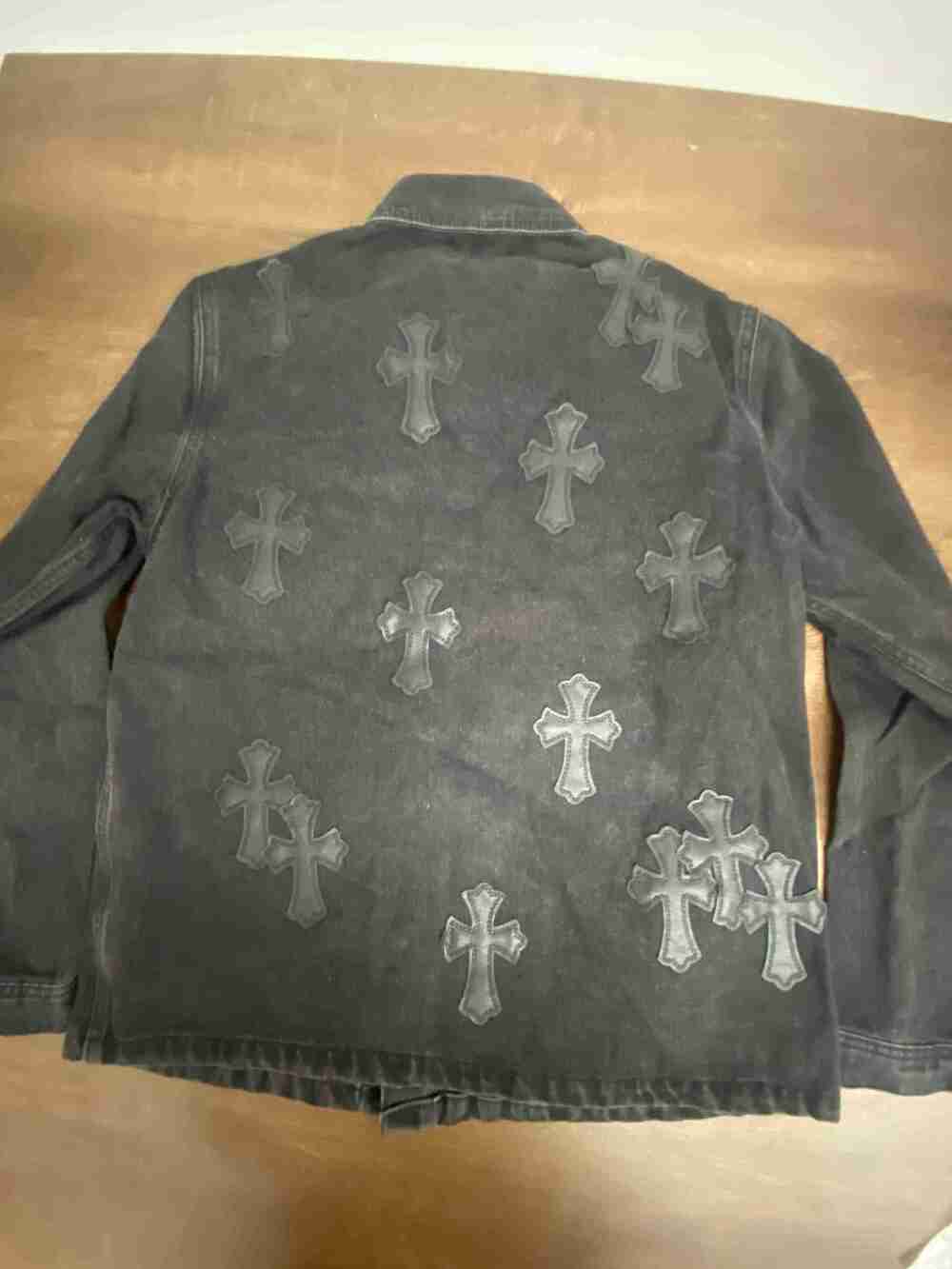 ✨ Chrome Hearts Cross Patch Black Denim Shirt Jacket - Picture 6 of 6
